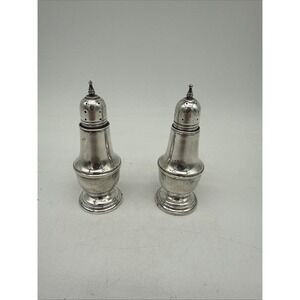 Vintage Set of Salt & Pepper Shakers Solid 925 Sterling Silver